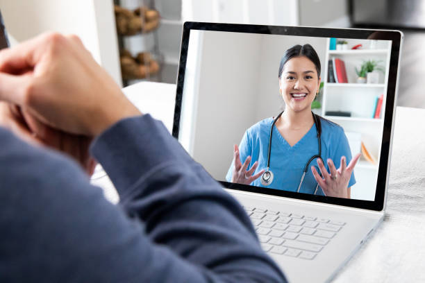 stock image of a telehealth visit
