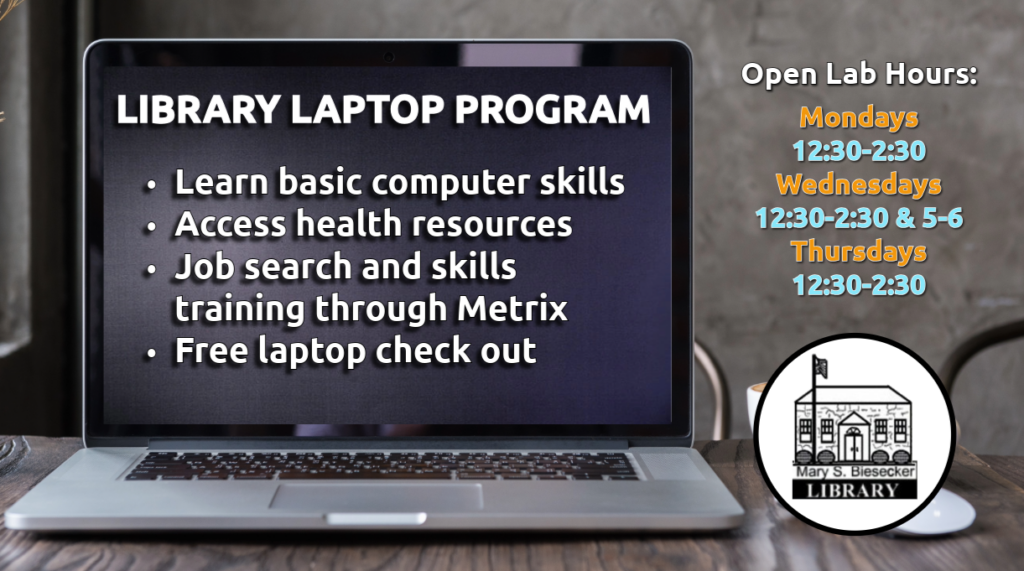image promoting the library laptop program